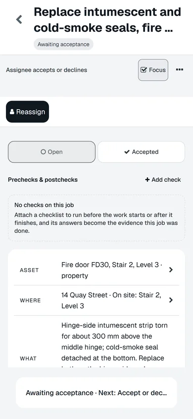 The same job on a phone.